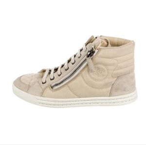 Chanel Authentic Interlocking CC Logo Suede Sneakers Women's Size: 7 | IT 37